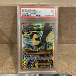 2015 POKEMON XY ANCIENT ORIGINS #96 FULL ART/PRIMAL KYOGRE EX PSA 7 - Image 2