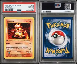 1999 POKEMON BASE SET 1ST EDITION #36 MAGMAR PSA 8 - Image 3