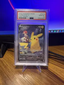 2022 Pokemon Pikachu V TG16/TG30 Lost Origin Trainer Gallery Holo PSA 10 - Image 1
