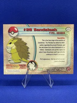 Pokemon 1999 Near Mint Topps Series 1 3rd Print Green Logo Sandslash 28 - Image 2