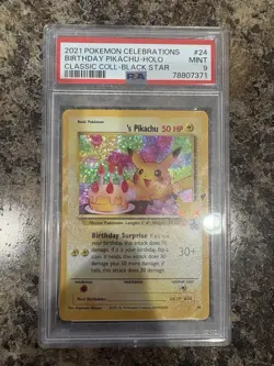 Pokemon Birthday Pikachu Holo Classic Collection Black Star Promo 24/53 PSA 9 - Image 1