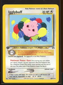 Igglybuff Uncommon 40/75 Ex/NM 1st Edition Neo Discovery Pokemon - Image 3