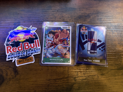 SEALED One Piece TCG Red Bull Double Don Set + Monkey D. Luffy Promo + Sticker - Image 1
