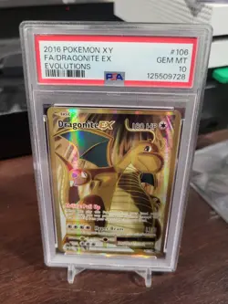 2016 POKEMON XY EVOLUTIONS #106 FULL ART/DRAGONITE EX PSA 10 - Image 1