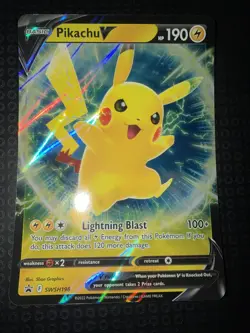 JUMBO Pokemon TCG Pikachu V SWSH198 SWSH Oversized Black Star Promo NM - Image 1
