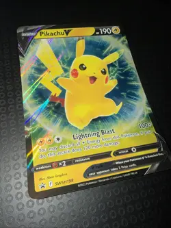 JUMBO Pokemon TCG Pikachu V SWSH198 SWSH Oversized Black Star Promo NM - Image 2
