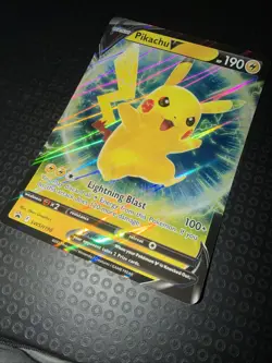 JUMBO Pokemon TCG Pikachu V SWSH198 SWSH Oversized Black Star Promo NM - Image 3