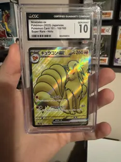 Pokemon Tcg japanese Ninetales Ex Full Art 151 Holo Cgc 10 Mint *with Blemish* - Image 1