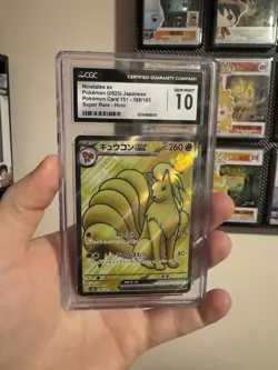 Pokemon Tcg japanese Ninetales Ex Full Art 151 Holo Cgc 10 Mint *with Blemish* - Image 2