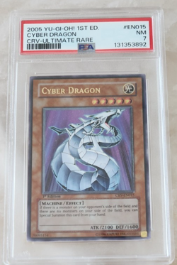 2005 YU-GI-OH! CRV-CYBERNETIC REVOLUTION 1ST ED-ULTIMATE RARE CYBER DRAGON PSA 7 - Image 1
