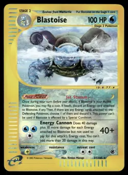 Pokemon Cards Blastoise 37/165 Reverse Holo Expedition Base Set Rare *eBay Live* - Image 1