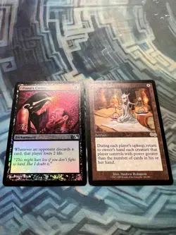 MTG Foil Liliana's Caress Core Set 2011 & Noetic Scales Urza’s Saga both EX/LP- - Image 1