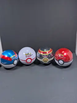 Pokemon TCG PokeBall Tin ~ Factory Sealed ~ (B25) (A24) (A24) (A24,) Lot Of (4) - Image 1