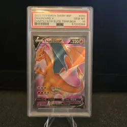 💎 Pokemon TCG Charizard V SWSH050 Champions Path Black Star Promo PSA 10 GEM MT - Image 1