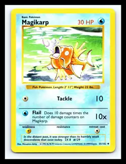 💥 Magikarp # 35/102 | Base Set | SHADOWLESS | Vintage Pokemon 1999 TCG Rare | - Image 1