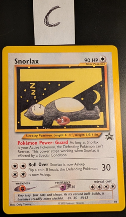 2002 Pokemon League Snorlax #49 WOTC Black Star Promo - Image 1