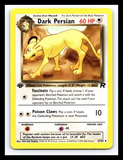 💥 DARK PERSIAN 1ST EDITION Non Holo # 42/82 | TEAM ROCKET SET | Pokemon 2000 - Image 1
