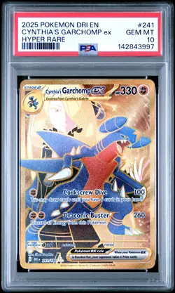 2025 Pokemon Dri En-Destined Rivals #241 Cynthia'S Garchomp Ex Hyper Rare PSA 10 - Image 1