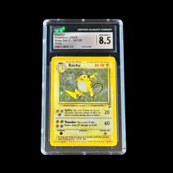 Pokemon Slab Raichu Base Set 2 Holo 16/130 CGC 8.5 NM+ 2000 - Image 1