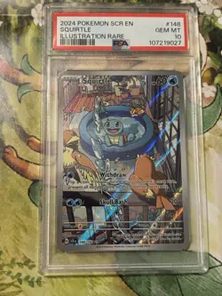 Squirtle 148/142 Pokemon Stellar Crown Illustration Rare PSA 10 - Image 1