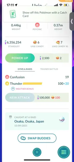 Pokemon Go Legendary Uxie ( Normal ) ( Reduced) - Image 2