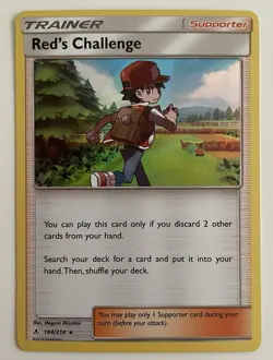 Red's Challenge 184/214 Pokemon TCG SM Unbroken Bonds Holo LP - Image 1