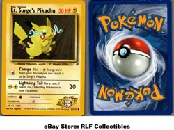 2000 Pokemon, Gym Heroes, #81/132 Lt. Surge's Pikachu, Common - Image 1