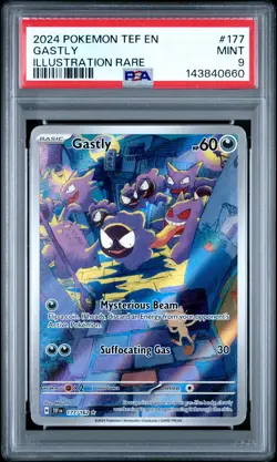 PSA 9 Gastly 177/162 Illustration Rare Temporal Forces Pokemon - Image 1