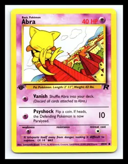 💥 ABRA 1ST EDITION Non Holo # 57/82 | TEAM ROCKET SET | Pokemon 2000 Vintage - Image 1