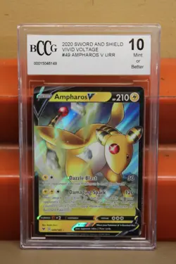 BCCG 10 MINT Ampharos V 049/185 Vivid Voltage Ultra Rare Pokemon TCG - Image 1