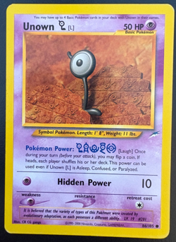 Pokemon Unown L 86/105 Neo Destiny Regular LP - Image 1
