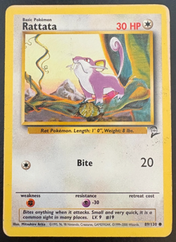 Pokemon TCG Rattata Base Set 2 89/130 Regular MP - Image 1