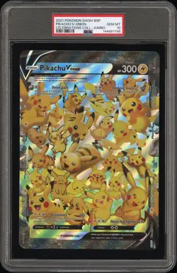 PSA 10 - 2021 POKEMON SWSH BLACK STAR PROMO PIKACHU V-UNION JUMBO - Image 1