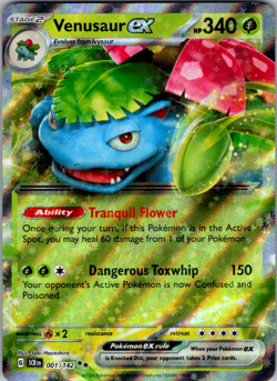 Pokemon Stellar Crown - VENUSAUR EX - DOUBLE RARE - 001/142 - NM/M - Image 1