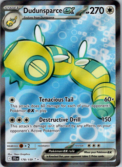 Pokemon Dudunsparce ex 178/159 Journey Together Ultra Rare Holo NM English - Image 1