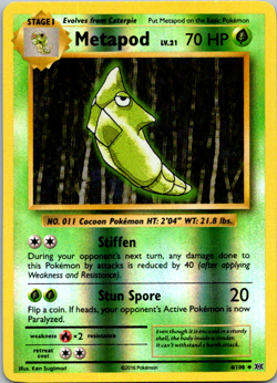 Pokemon TCG Metapod XY Evolutions 4/108 Reverse Holo Uncommon LP - Image 1