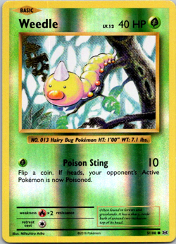Weedle REVERSE HOLO 5/108 Pokemon TCG XY Evolutions Card LP - Image 1