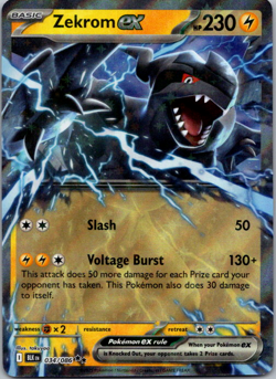 Pokemon TCG: Zekrom ex 034/086 Double Rare - Black Bolt -NM - Image 1