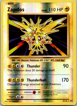 Zapdos - 42/108 - Pokemon Evolutions XY Reverse Holo Rare Card - Image 1