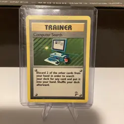 Pokemon Computer Search 101/130 Base Set 2 2000 Rare Trainer Regular TCG - Image 1