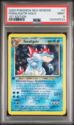 2000 Pokemon Neo Genesis 1st Edition #4 Feraligatr Holo 1st Edition PSA 9 MINT - Image 1