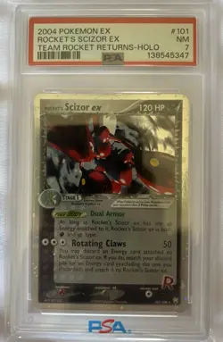 Pokemon TCG- Rockets Scizor Ex ROCKETS RETURN PSA 7 Newly Graded Holo Rare - Image 1