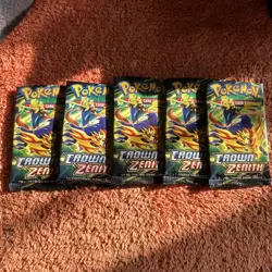 Pokemon Crown Zenith 5x Booster packs OPEN *no hits* - Image 1