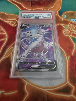 2022 POKEMON SWSH BLACK STAR PROMO #229 FULL ART/MEWTWO V PSA 9 - Image 1