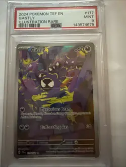 2024 POKEMON TEF EN-TEMPORAL FORCES ILLUSTRATION RARE #177 GASTLY PSA 9 - Image 1