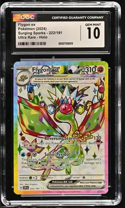 2024 POKEMON SURGING SPARKS FLYGON EX ULTRA RARE 222/191 CGC 10 GEM MINT - Image 1