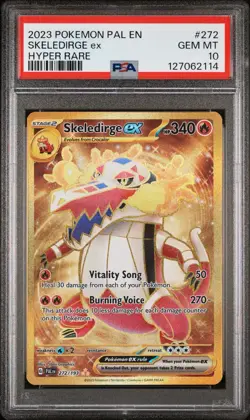 2023 POKEMON PAL EN-PALDEA EVOLVED HYPER RARE #272 SKELEDIRGE EX PSA 10 - Image 1