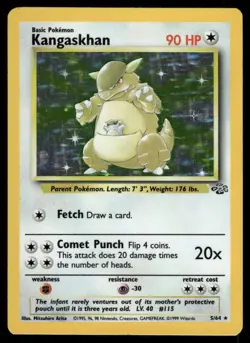 Pokemon Cards Kangaskhan 5/64 Unlimited Holo Jungle Holo Rare *eBay Live* - Image 1