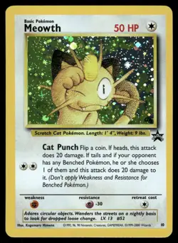 Pokemon Cards Meowth 10 Wizards Black Star Promos Promo *eBay Live* - Image 1