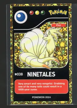 2024 POKEMON POKEDEX BLACK Card #038 NINETALES Peru Edition NM - Image 1